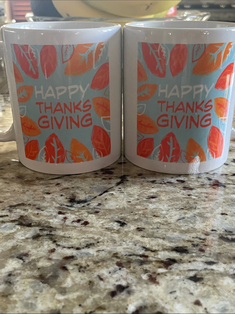 Set of Happy Thanksgiving Accent Ceramic Mug